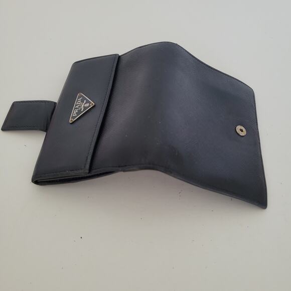 PRADA Black Nero Saffiano Leather Wallet Large Bifold Compact Unisex Authentic - Picture 7 of 14